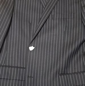 Men's Black Pinstripe Blazer